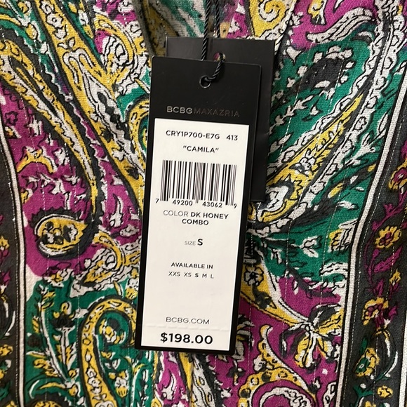 BCBG camila small blouse NWT metallic thread - Picture 8 of 13